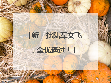 新一批陆军女飞，全优通过！