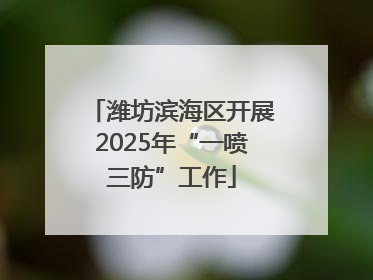潍坊滨海区开展2025年“一喷三防”工作