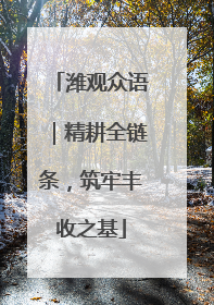 潍观众语｜精耕全链条，筑牢丰收之基