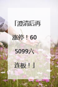 澄清后再涨停！605099六连板！