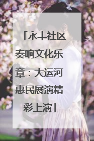 永丰社区奏响文化乐章：大运河惠民展演精彩上演