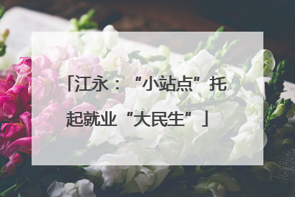 江永：“小站点”托起就业“大民生”
