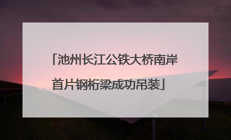 池州长江公铁大桥南岸首片钢桁梁成功吊装