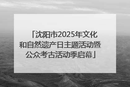 沈阳市2025年文化和自然遗产日主题活动暨公众考古活动季启幕