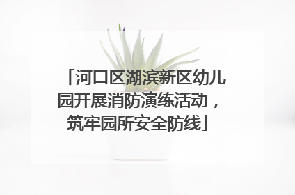 河口区湖滨新区幼儿园开展消防演练活动，筑牢园所安全防线