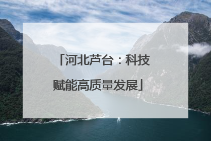 河北芦台：科技赋能高质量发展