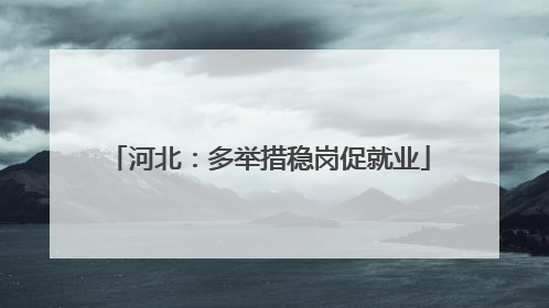 河北：多举措稳岗促就业