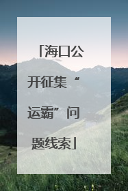 海口公开征集“运霸”问题线索