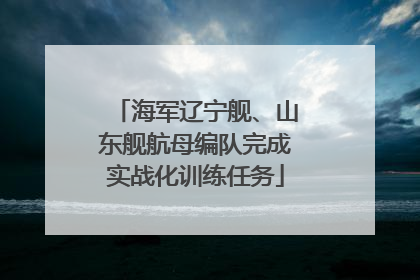海军辽宁舰、山东舰航母编队完成实战化训练任务