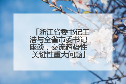 浙江省委书记王浩与全省市委书记座谈，交流趋势性关键性重大问题