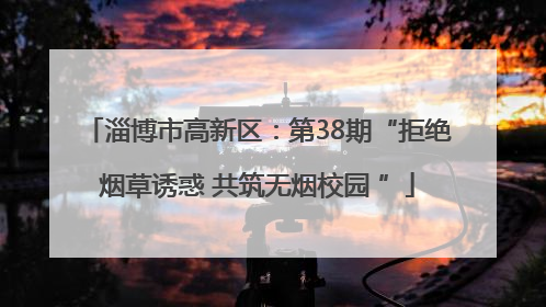 淄博市高新区：第38期“拒绝烟草诱惑 共筑无烟校园 ”