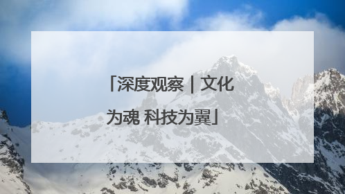 深度观察｜文化为魂 科技为翼