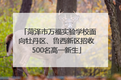 菏泽市万福实验学校面向牡丹区、鲁西新区招收500名高一新生