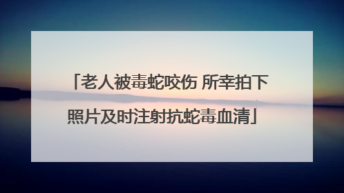 老人被毒蛇咬伤 所幸拍下照片及时注射抗蛇毒血清