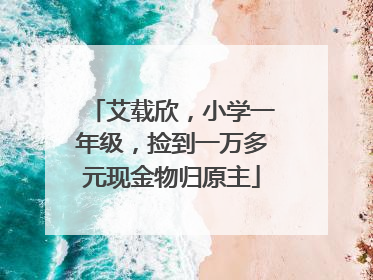 艾载欣，小学一年级，捡到一万多元现金物归原主