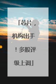 芯片，机构出手！多股评级上调