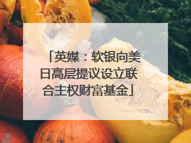 英媒：软银向美日高层提议设立联合主权财富基金