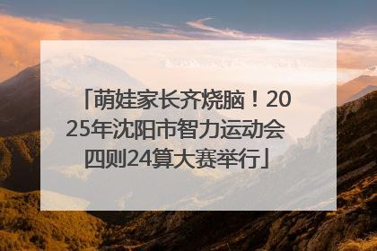 萌娃家长齐烧脑！2025年沈阳市智力运动会四则24算大赛举行