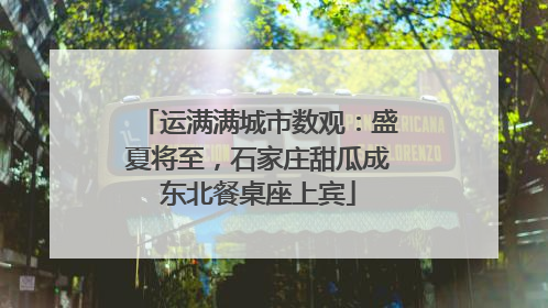 运满满城市数观：盛夏将至，石家庄甜瓜成东北餐桌座上宾