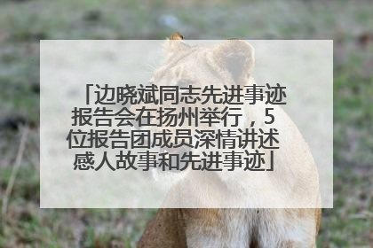 边晓斌同志先进事迹报告会在扬州举行，5位报告团成员深情讲述感人故事和先进事迹