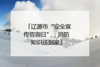辽源市“安全宣传咨询日”：消防知识送到家