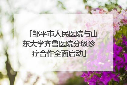 邹平市人民医院与山东大学齐鲁医院分级诊疗合作全面启动