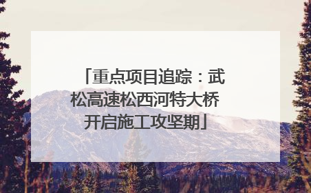 重点项目追踪：武松高速松西河特大桥开启施工攻坚期
