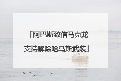 阿巴斯致信马克龙 支持解除哈马斯武装