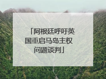 阿根廷呼吁英国重启马岛主权问题谈判