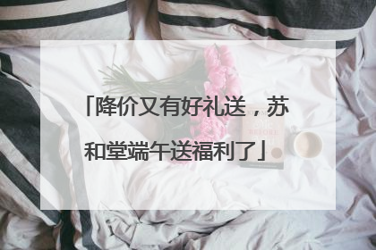 降价又有好礼送，苏和堂端午送福利了