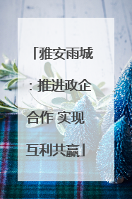 雅安雨城：推进政企合作 实现互利共赢