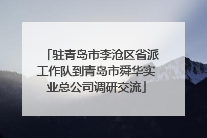 驻青岛市李沧区省派工作队到青岛市舜华实业总公司调研交流