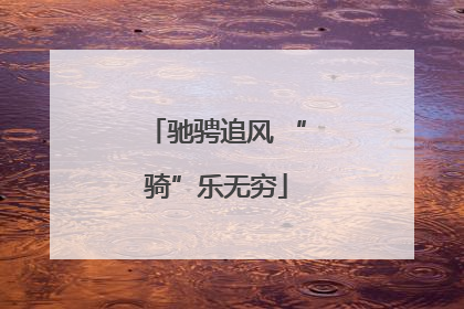 驰骋追风 “骑”乐无穷