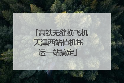 高铁无缝换飞机 天津西站值机托运一站搞定