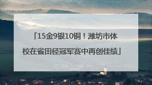 15金9银10铜！潍坊市体校在省田径冠军赛中再创佳绩
