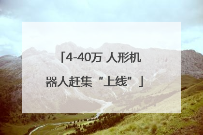 4-40万 人形机器人赶集“上线”