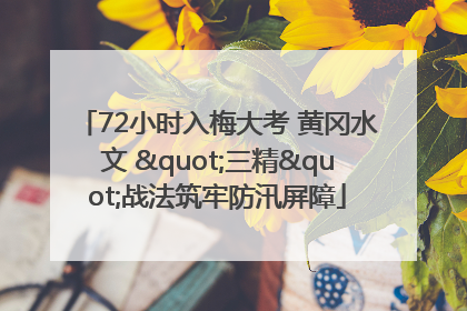 72小时入梅大考 黄冈水文 "三精"战法筑牢防汛屏障