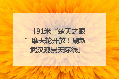 91米“楚天之眼”摩天轮开放！刷新武汉观景天际线