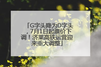 G字头降为D字头，7月1日起票价下调！济莱高铁运营迎来重大调整